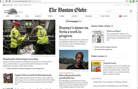 Response Design Boston Globe wide screen