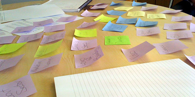 using post-it notes to design a website